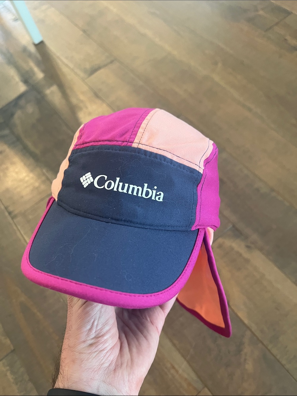 Columbia Colorblock Performance Sun Hat - Navy, Pink & Peach